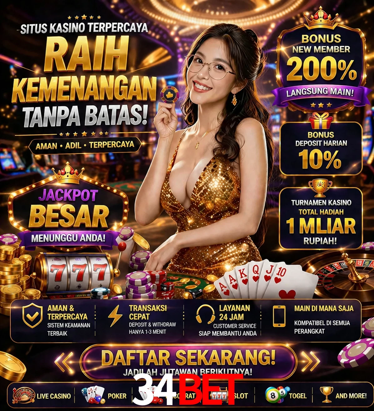 Roleta e blackjack 34bet